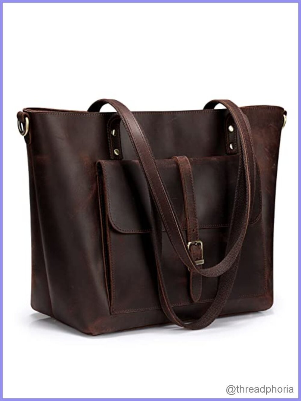 Genuine Leather Large Tote Bag Work Shoulder Purse for Women Fits 14" Laptop